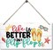 Life Is Better in Flip Flops Wood Sign - Hanging Home Decor, Printed Wall Art, Summer Beach House Indoor or Outdoor Decoration